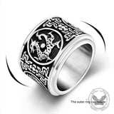 Vintage Four Mythical Beasts Stainless Steel Spinner Ring