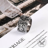 Vintage Four Mythical Beasts Stainless Steel Spinner Ring | Gthic.com