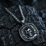 Vintage Gaping Maw skull stainless steel pendant | Gthic.com