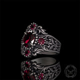 Vintage Gem-Set Hollow Sterling Silver Gothic Ring | Gthic.com