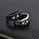 Vintage Gem-set Owl Stainless Steel Ring