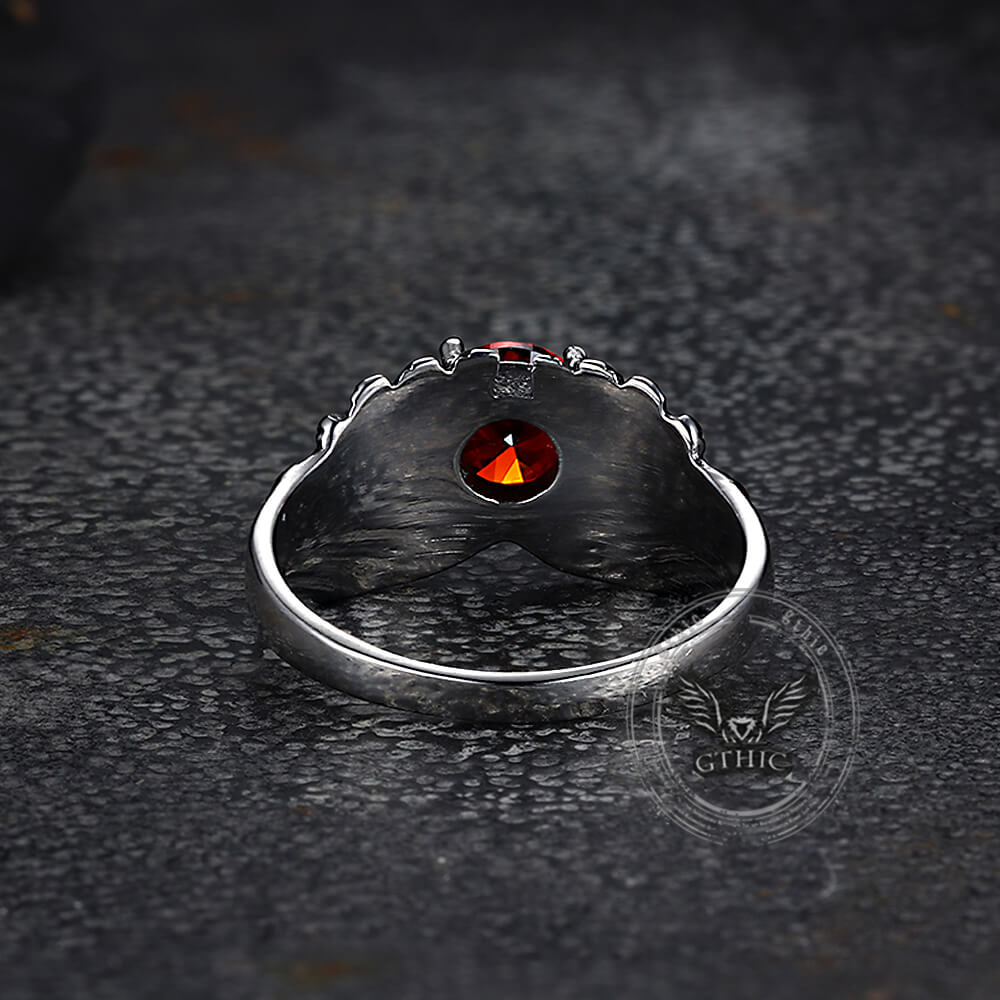Vintage Gem-Set Wing Design Stainless Steel Ring