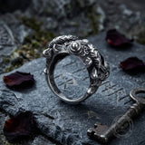 Vintage Gem Lion Dance Stainless Steel Ring
