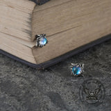 Vintage Gemstone Eye Devil's Claw Sterling Silver Earrings