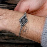 Vintage Geometric Bohemian Pattern Stainless Steel Bracelet | Gthic.com