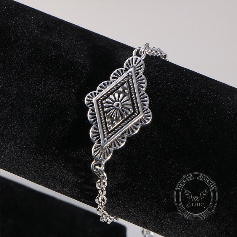 Vintage Geometric Bohemian Pattern Stainless Steel Bracelet | Gthic.com