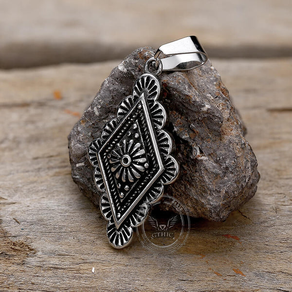 Vintage Geometric Bohemian Pattern Stainless Steel Necklace