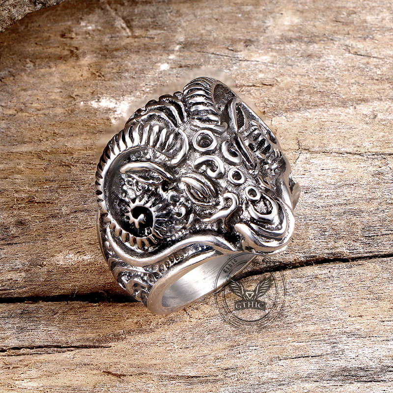 Vintage Goat Head Stainless Steel Ring