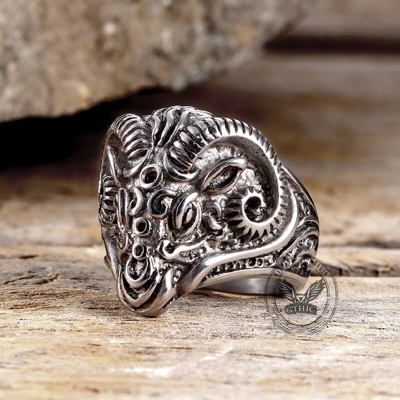 Vintage Goat Head Stainless Steel Ring