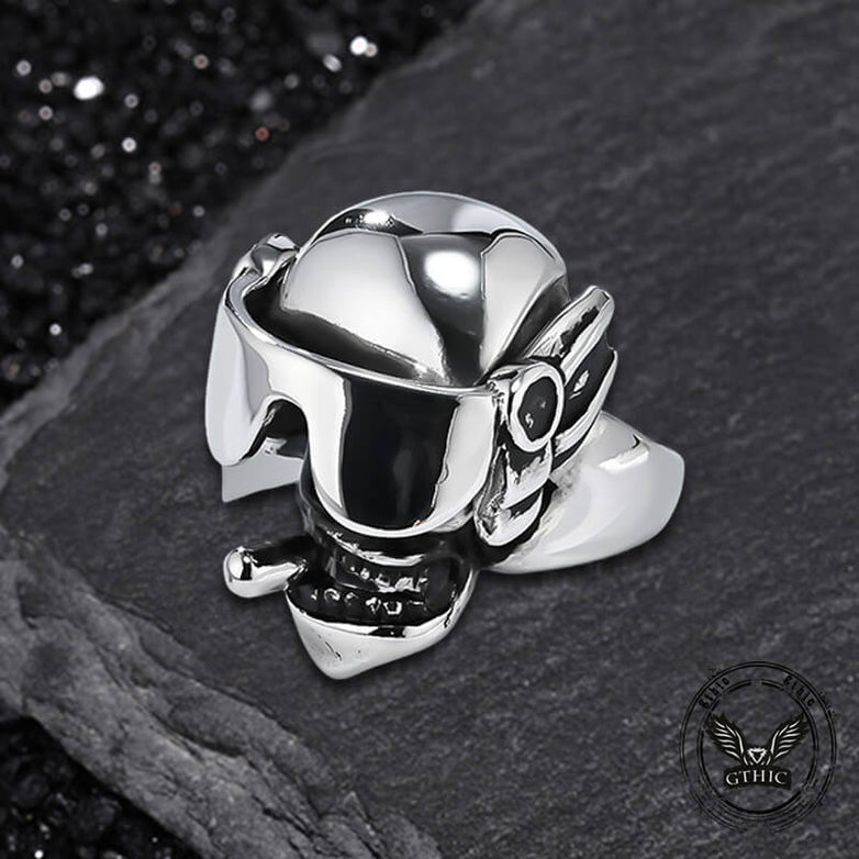 Vintage Goggles Skull Stainless Steel Ring