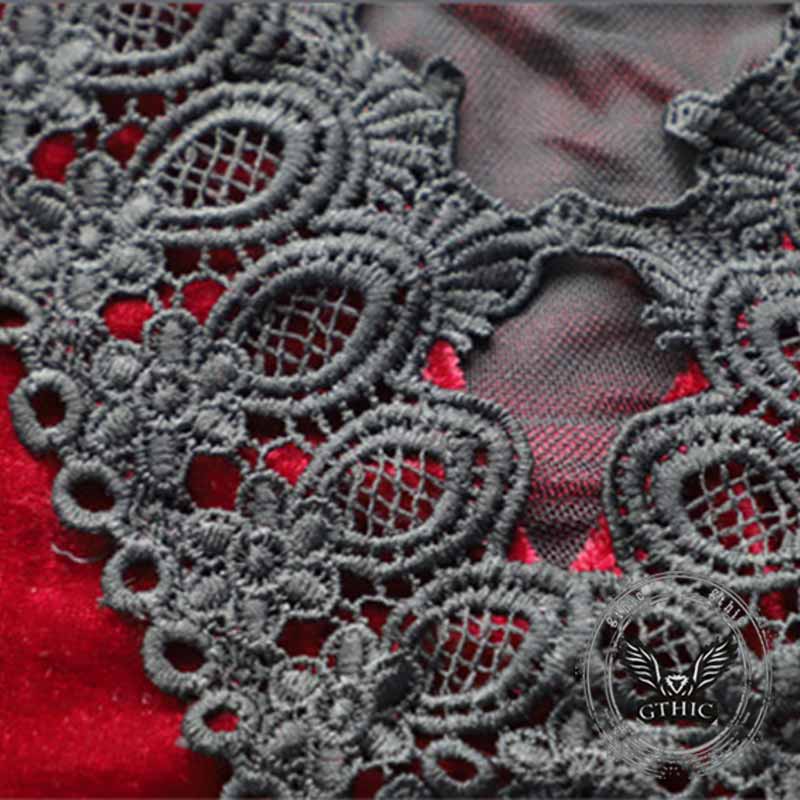 Vintage Gold Velvet Back Lace-Up Sleeveless Dress