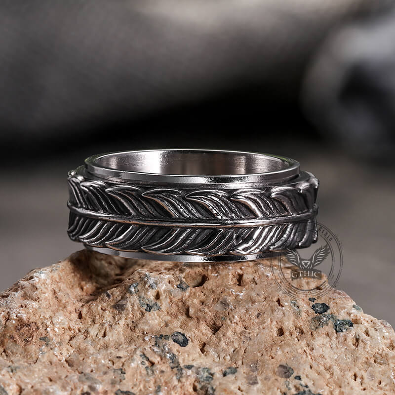 Vintage Goldfish Tail Stainless Steel Spinner Ring