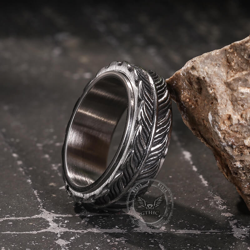 Vintage Goldfish Tail Stainless Steel Spinner Ring