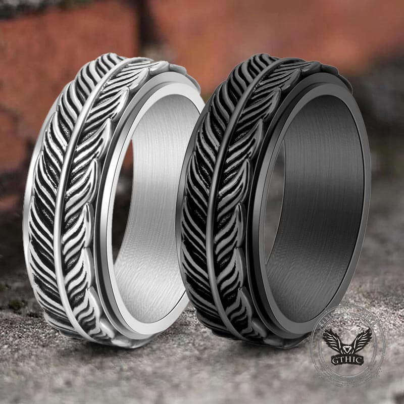 Vintage Goldfish Tail Stainless Steel Spinner Ring