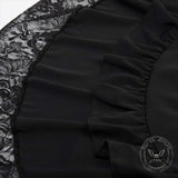Vintage Gothic Lace-Panel Lolita Mid-Length Skirt