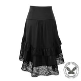 Vintage Gothic Lace-Panel Lolita Mid-Length Skirt