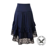 Vintage Gothic Lace-Panel Lolita Mid-Length Skirt