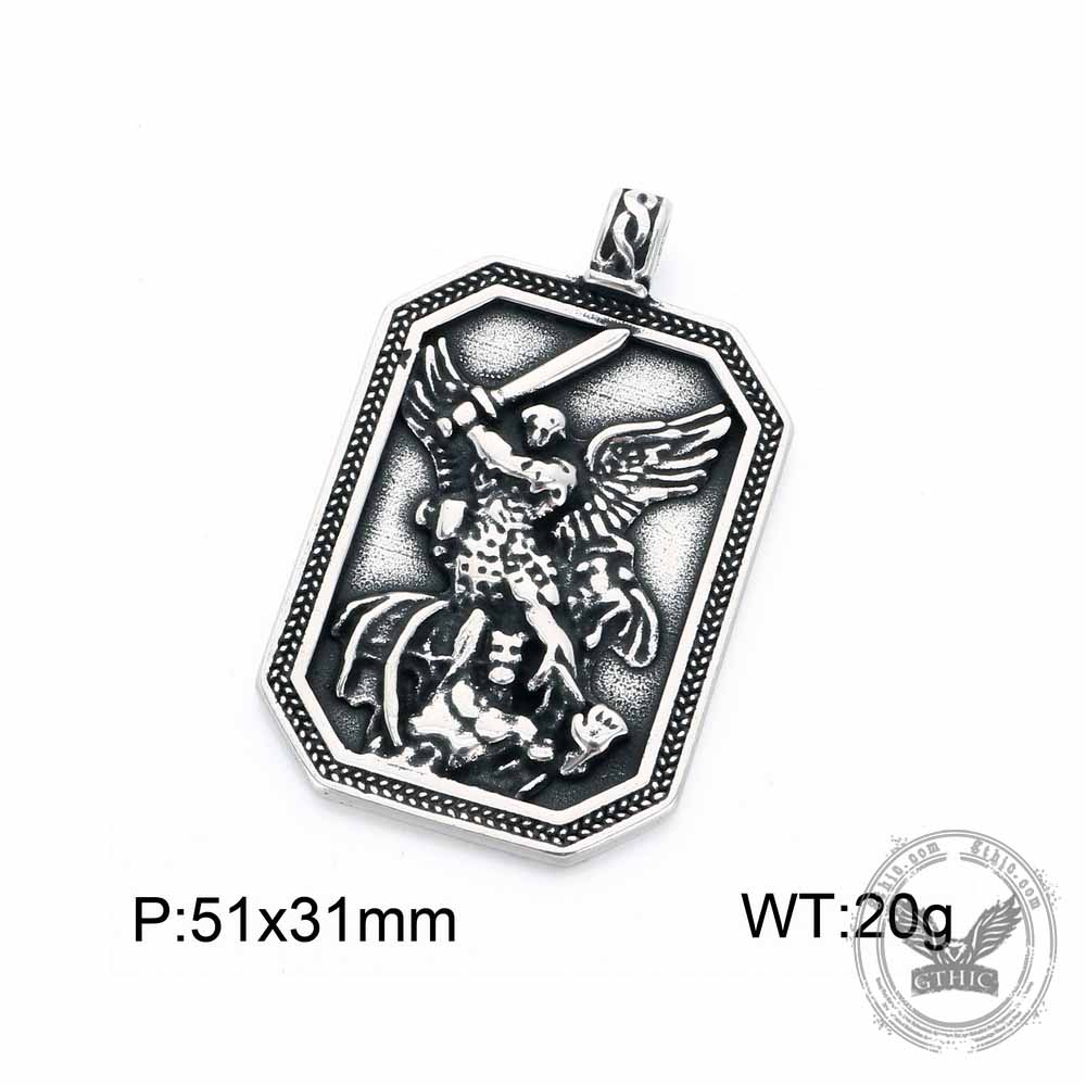 Vintage Guardian Angel Stainless Steel Pendant
