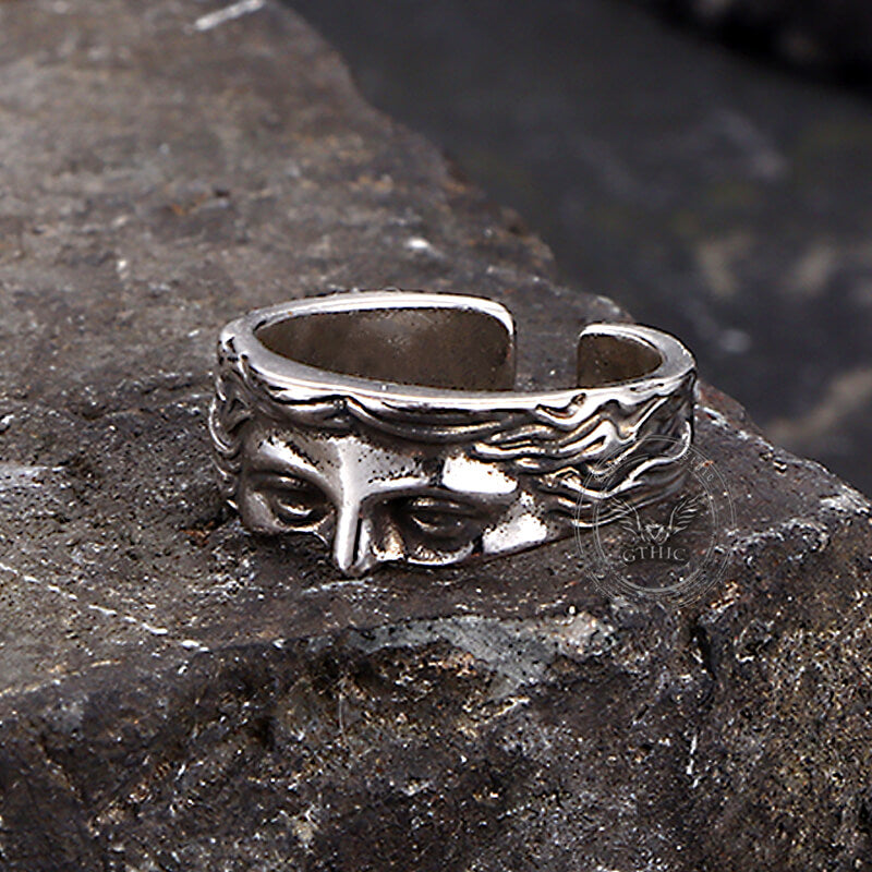 Vintage Half Face Venus Copper Open Ring