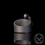 Vintage Half Skull Salute Sterling Silver Ring