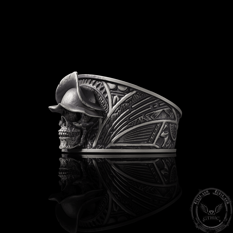 Vintage Hat Skull Sterling Silver Ring | Gthic.com