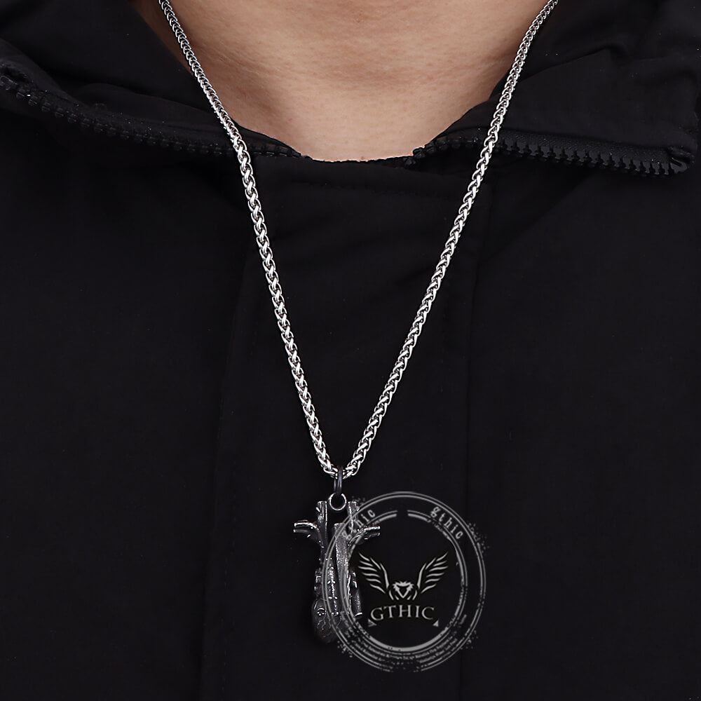 Vintage Heart Shape Stainless Steel Pendant