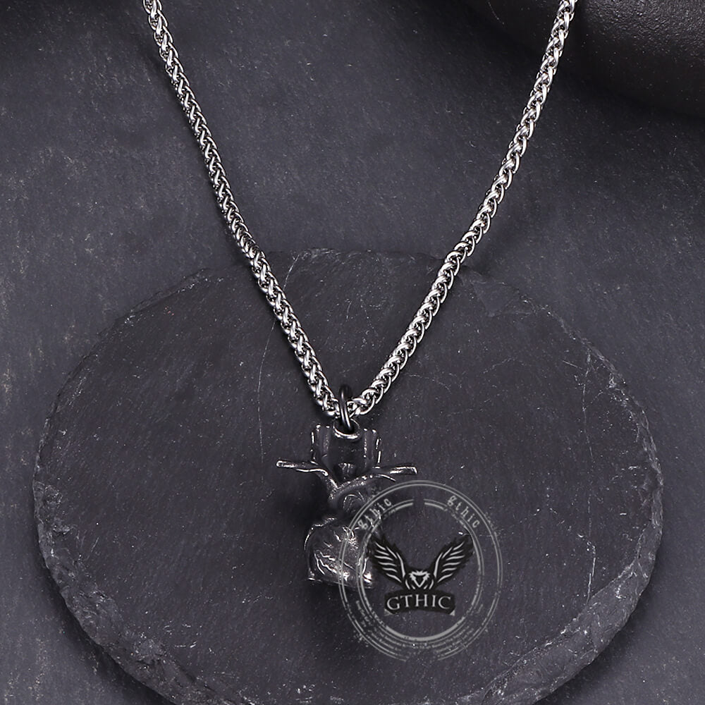 Vintage Heart Shape Stainless Steel Pendant