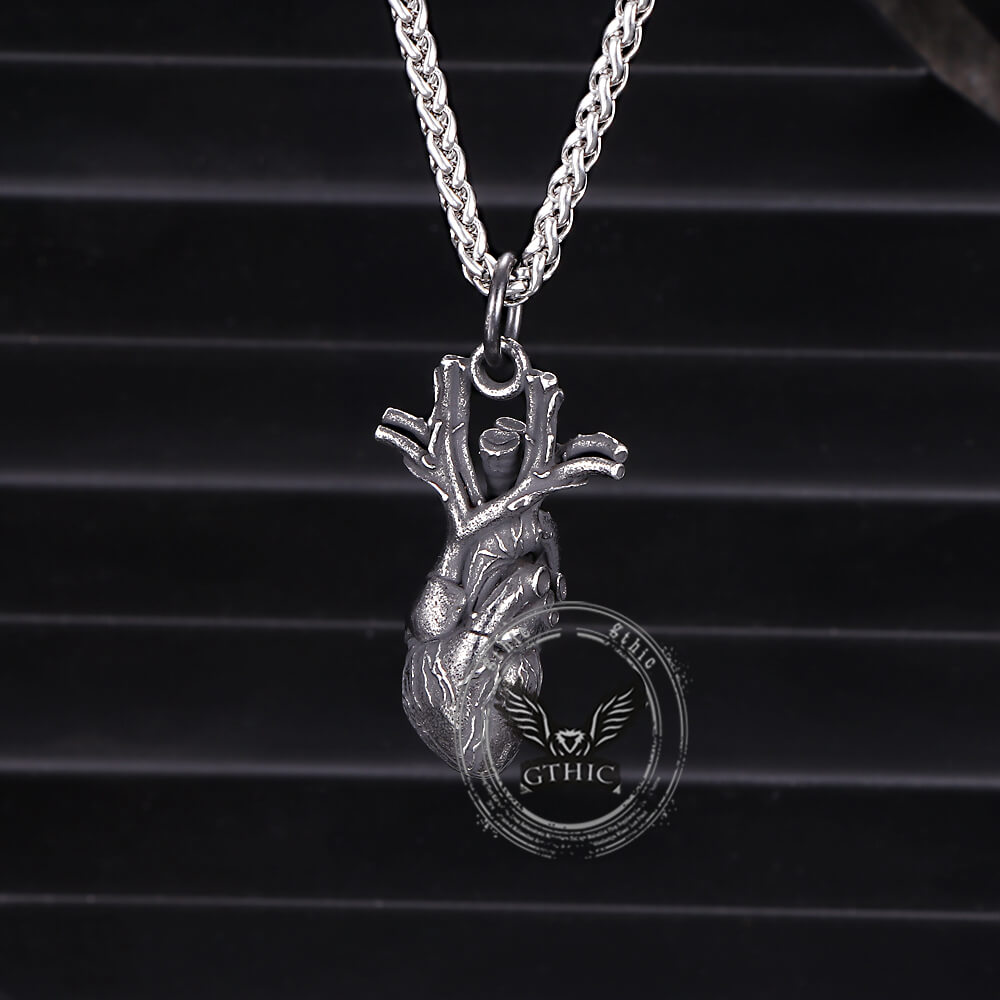 Vintage Heart Shape Stainless Steel Pendant