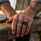 Vintage Hemp Rope Anchor Stainless Steel Ring | Gthic.com