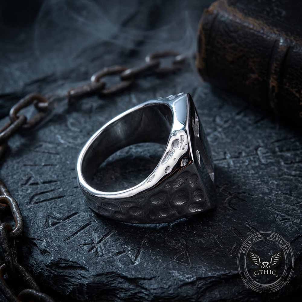 Vintage Hollow Cross Stainless Steel Ring