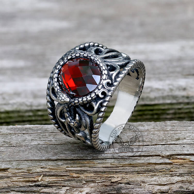 Vintage Hollow Design Stainless Steel Snake Ring | Gthic.com