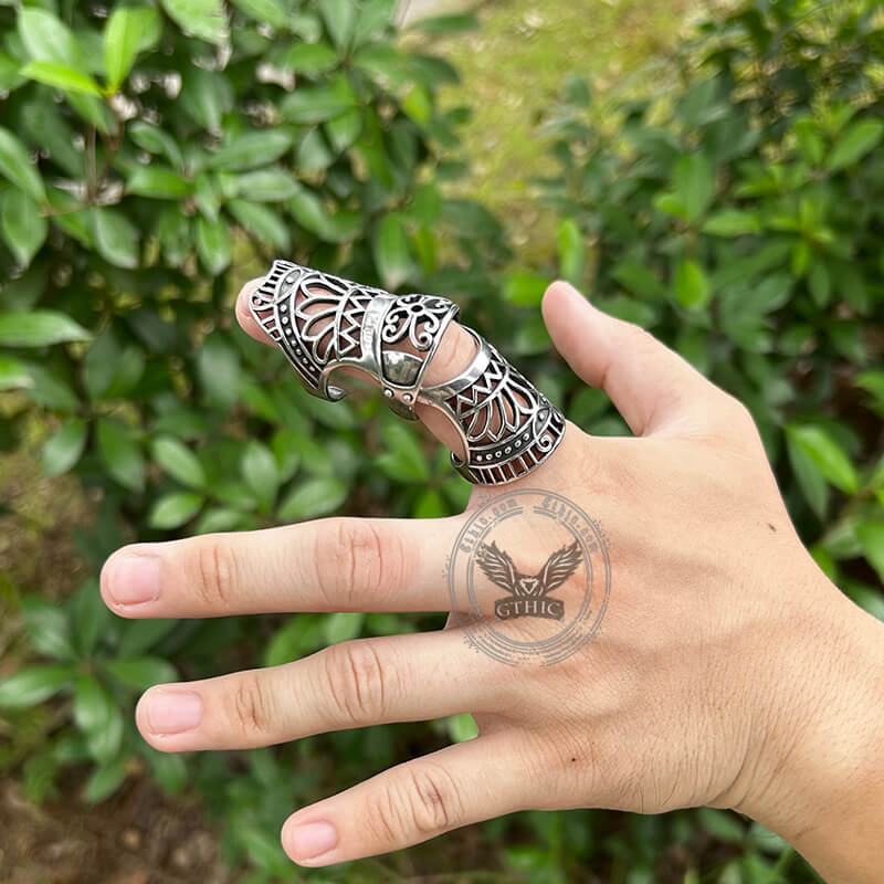 Vintage Hollow Pattern Stainless Steel Knuckle Ring