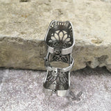 Vintage Hollow Pattern Stainless Steel Knuckle Ring