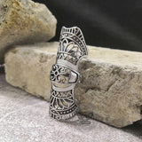 Vintage Hollow Pattern Stainless Steel Knuckle Ring | Gthic.com