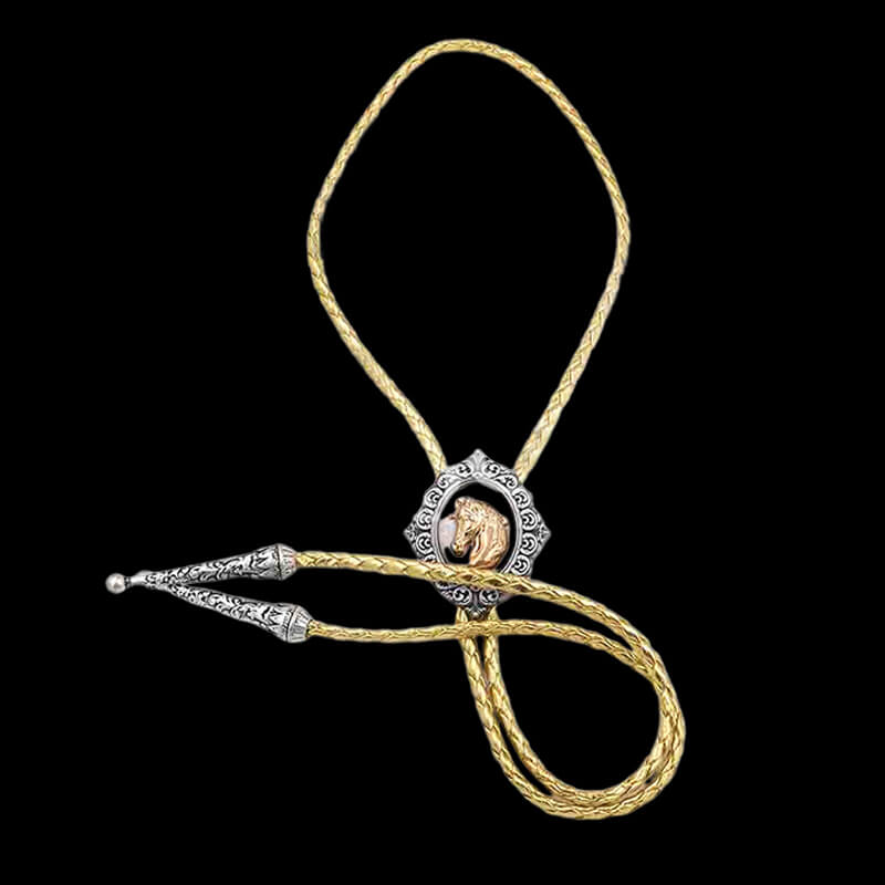 Vintage Horse Head Alloy Cowboy Bolo Tie