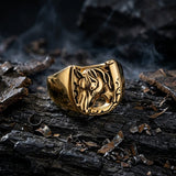Vintage Horseshoe Horse Head Stainless Steel Ring