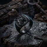 Vintage Horseshoe Horse Head Stainless Steel Ring