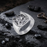 Vintage Horseshoe Horse Head Stainless Steel Ring