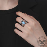 Vintage Indian Turtle Turquoise Stainless Steel Ring 02 | Gthic.com