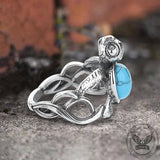 Vintage Indian Turtle Turquoise Stainless Steel Ring