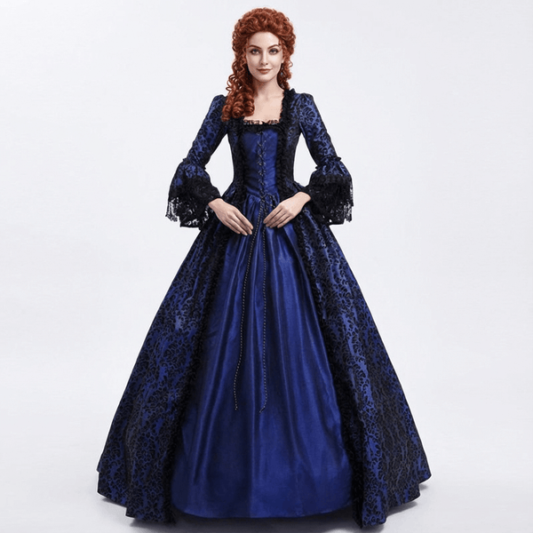 Vintage Jacquard Court Costume Gowns Dress | Gthic.com