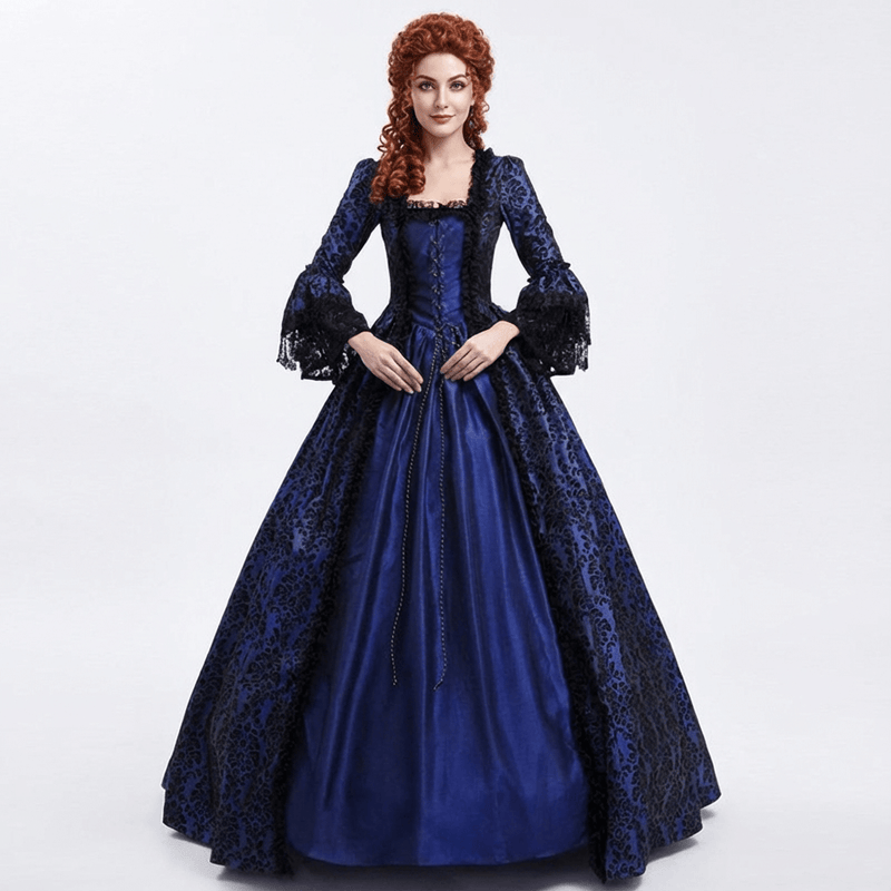 Vintage Jacquard Court Costume Gowns Dress | Gthic.com