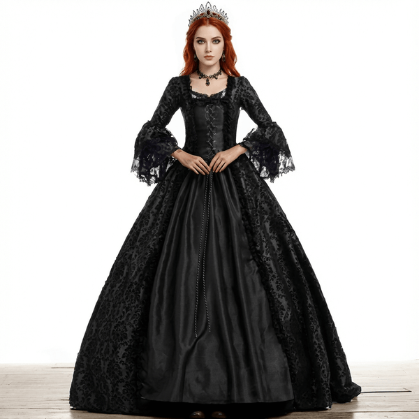 Vintage Jacquard Court Costume Gowns Dress | Gthic.com