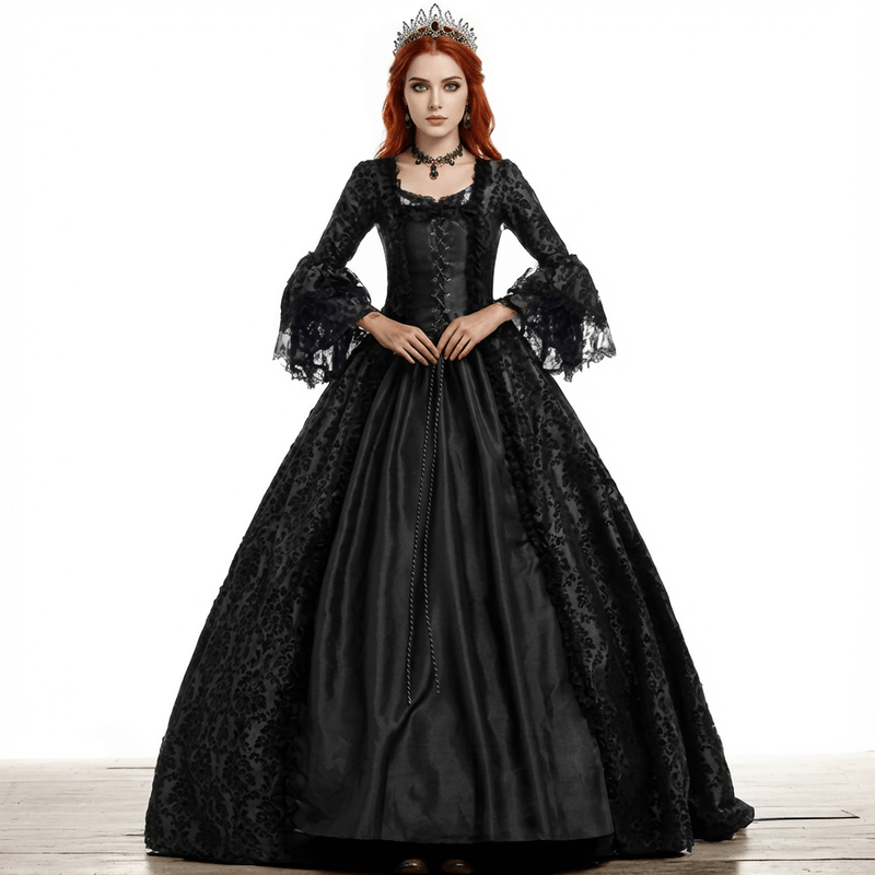 Vintage Jacquard Court Costume Gowns Dress | Gthic.com