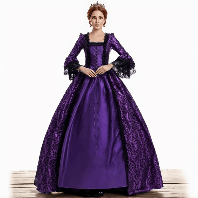 Vintage Jacquard Court Costume Gowns Dress | Gthic.com