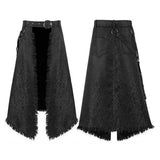 Vintage Jacquard Fringe Halloween Open Front Half Skirt | Gthic.com