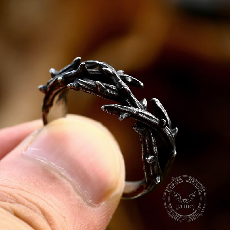 Vintage Jesus Crown of Thorns Stainless Steel Ring | Gthic.com