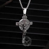 Vintage Jesus Suffering INRI Cross Stainless Steel Pendant