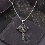 Vintage Jesus Suffering INRI Cross Stainless Steel Pendant