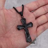 Vintage Jesus Suffering Stainless Steel Cross Pendant | Gthic.com